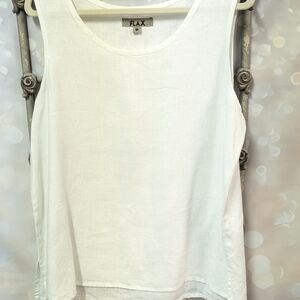 Flax Women's White Sleeveless Top